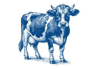 Cow vector. Hand drawn illustration