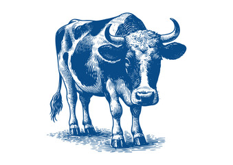 Cow vector. Hand drawn illustration