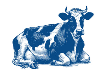 Cow vector. Hand drawn illustration