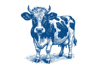Cow vector. Hand drawn illustration