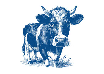 Cow vector. Hand drawn illustration