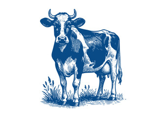 Cow vector. Hand drawn illustration