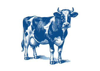 Cow vector. Hand drawn illustration