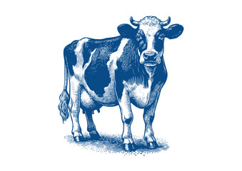 Cow vector. Hand drawn illustration