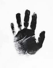  Handprint, simple ink drawing, white background