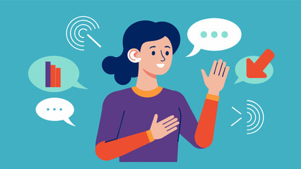 Using Cued Speech a visual system of hand signals that correspond to spoken sounds a speech the helps a neurodivergent client with hearing loss. Vector illustration