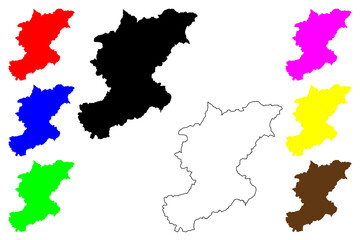 Belluno province (Italy, Italian Republic, Veneto or Venetia region) map vector illustration, scribble sketch Province of Belluno map