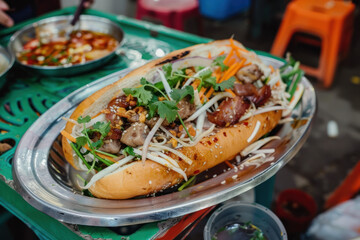 Savory Vietnamese Banh Mi Plate, Culinary World Tour, Food and Street Food