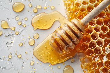 Pure Honey on white background