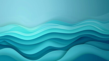 High-Quality Turquoise Blue Minimal Wave Vector Background in Luxurious Design.