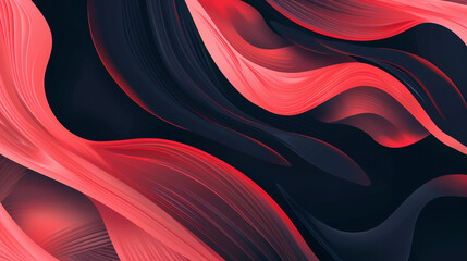 Contemporary Abstract Vector Design in Vivid Coral and Black.