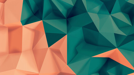 Peach Colored Polygons on a Teal Background