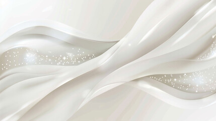 Luxurious Design in Pearl White Minimal Wave Vector Background.