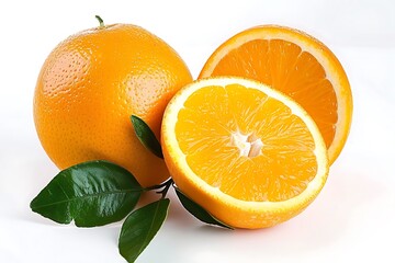 Orange fruit isolated on a white background.