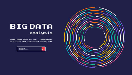 Technology background. Big data visualization concept. Abstract technology circuit board circle