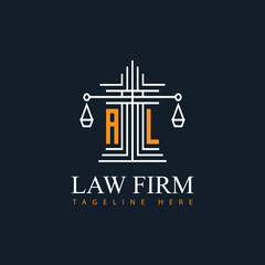 AL modern law firm justice logo design vector graphic template.