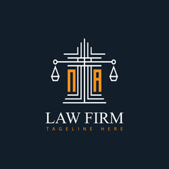 NA modern law firm justice logo design vector graphic template.