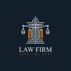 NN modern law firm justice logo design vector graphic template.