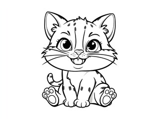 Obraz premium illustration of a kitten art design