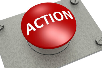 Action button on a metal plate - 798628566