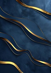 Elegant Dark Blue and Golden arc with blue background - Vector Illustration