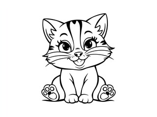 Obraz premium illustration of a kitten art design