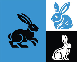 illustration of a rabbit. illustration of rabbits illustration of a bunny. Set of different rabbits vector design.