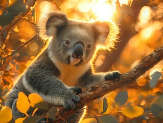 Obraz premium Ethereal Glow on Koala in Eucalyptus Forest