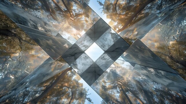 Kaleidoscopic Forest Canopy Perspective
