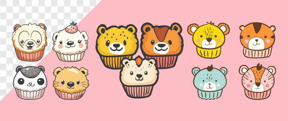 Adorable Animal Cupcake Characters