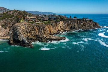 Aerial View of Newport Beach, Coastal Cliffs and Luxury Homes