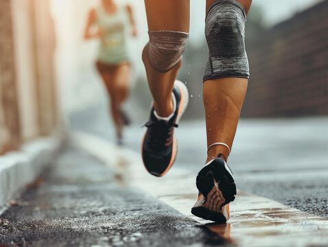 Jogger Probleme mit Knieschmerzen. Arthrose im Knie und Bein, Verschlei&szlig; durch zuviel Sport