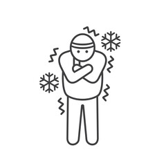 illustration of hypothermia, vector art.