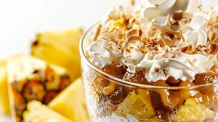 Short glimpses of a luscious coconut and pineapple trifle transport you to a sun-soaked paradise with every spoonful.