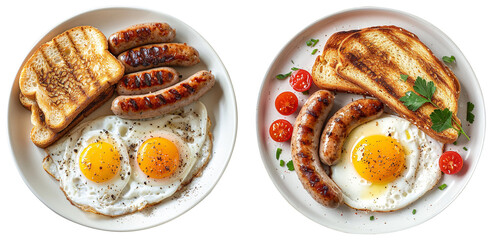 breakfast in a dish on transparent background