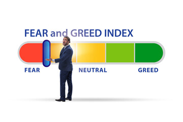 Fear and greed investor behaviour concept