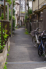 Fototapeta na wymiar 東京都新宿区若葉の路地風景