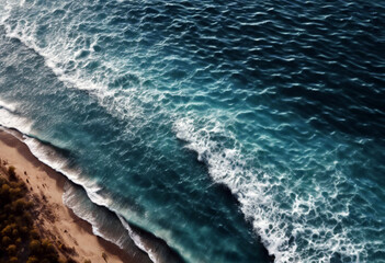 Fototapeta premium Beautiful Sea sea background blue view nature waves aerial view sea Blue background view eye Amazing surface surface Bird photo water texture