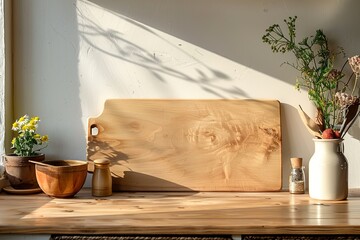 Cafe Decoration Ideas: Cozy Kitchen with Empty Wooden Board