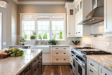 Montage Magic: White and Brown Color Scheme in Cozy Kitchen Decor