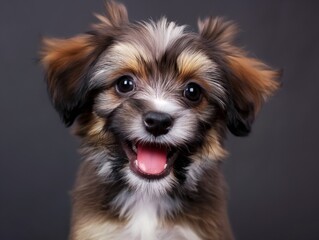 Happy puppy dog smiling