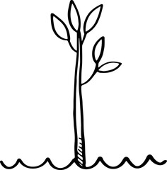 cute cartoon mangrove illustration.