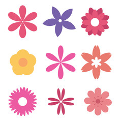 Flat spring flower collection