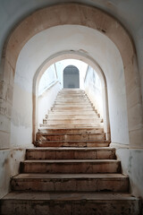 Long stone staircase leading upstairs