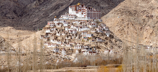 The historic Chemrey Buddhist Monastery near Leh in the Himalaya Mountains in Ladakh region in northern India