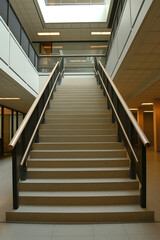 Door at the end of a long staircase leading up