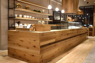 Kitchen Counter Wood Display: Clean Business Table Decor Texture