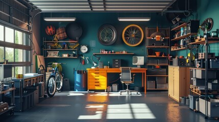 Obraz premium Car garage workshop interior