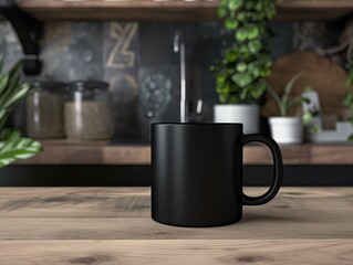 handle black mug mockup, 3d render, - obrazy, fototapety, plakaty