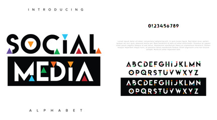 Social media simple urban alphabet minimal modern urban fonts for logo design typography
